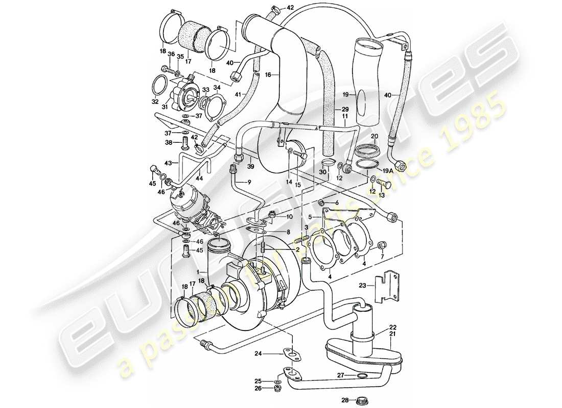 porsche 911 (1979) turbocharging part diagram