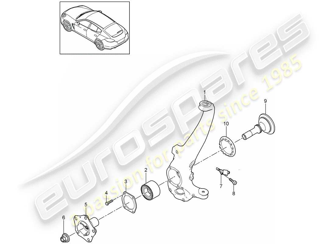 porsche panamera 970 (2015) wheel carrier part diagram