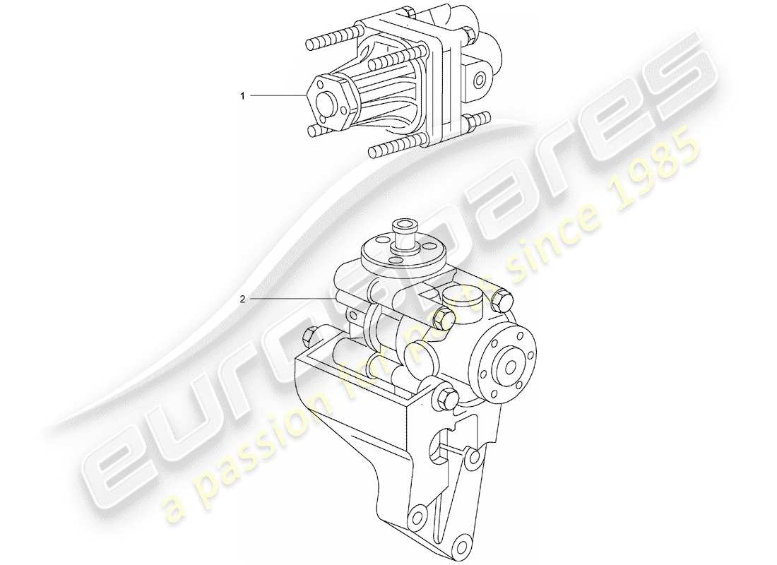 porsche replacement catalogue (1964) power-steering pump part diagram