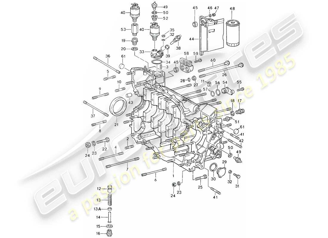 porsche 964 (1993) crankcase part diagram