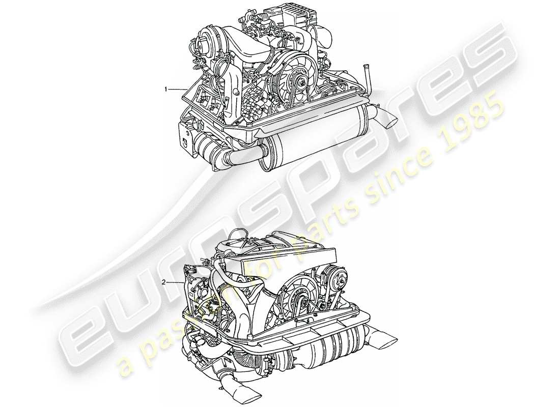 porsche 964 (1993) replacement engine - ready for installation part diagram