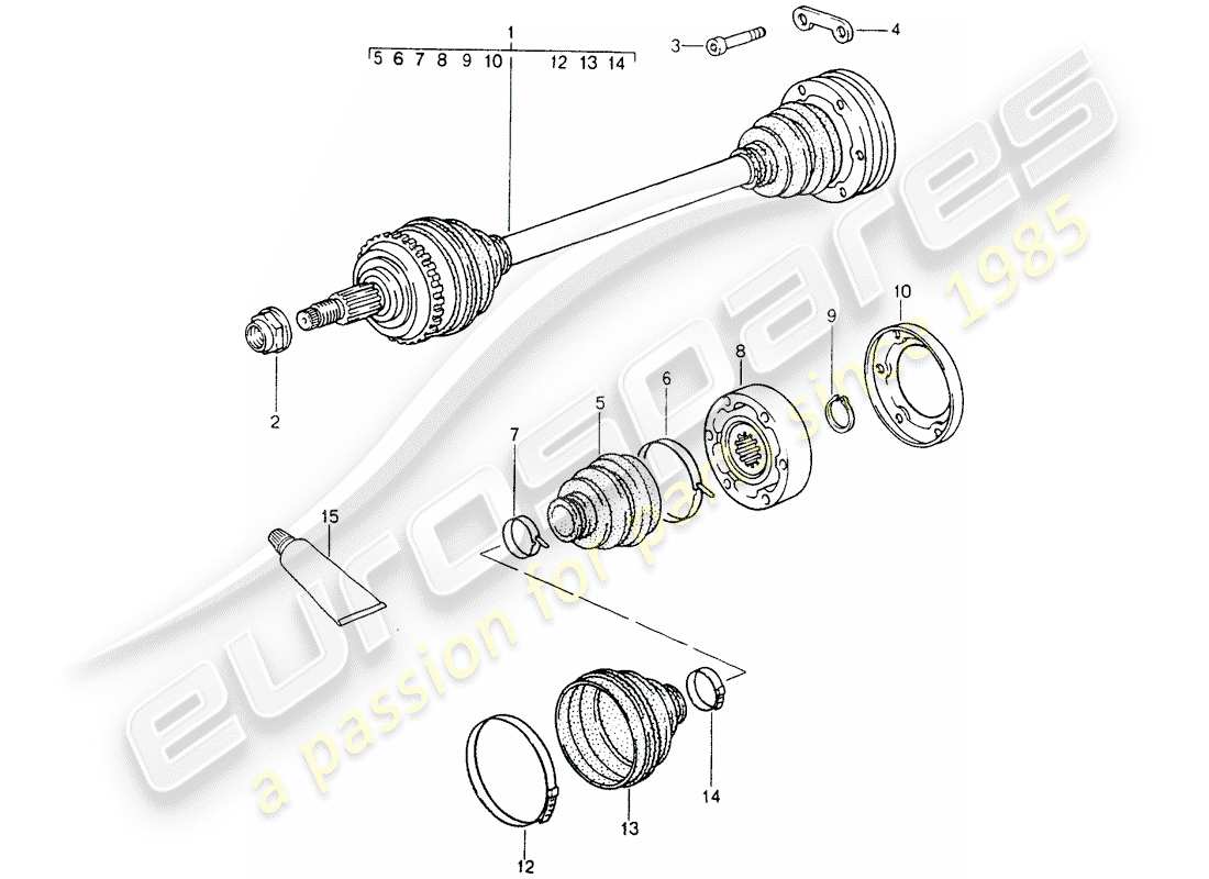 porsche 964 (1989) drive shaft part diagram