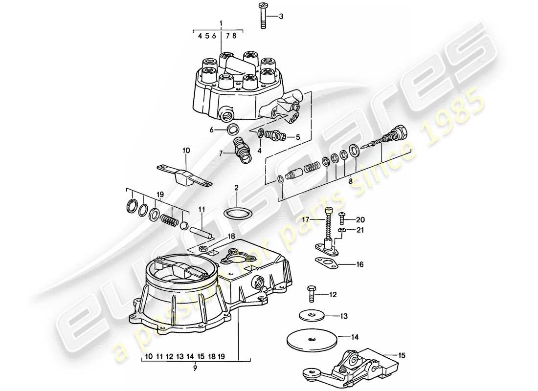 porsche 928 (1979) k-jetronic - 1 - mixture control unit part diagram