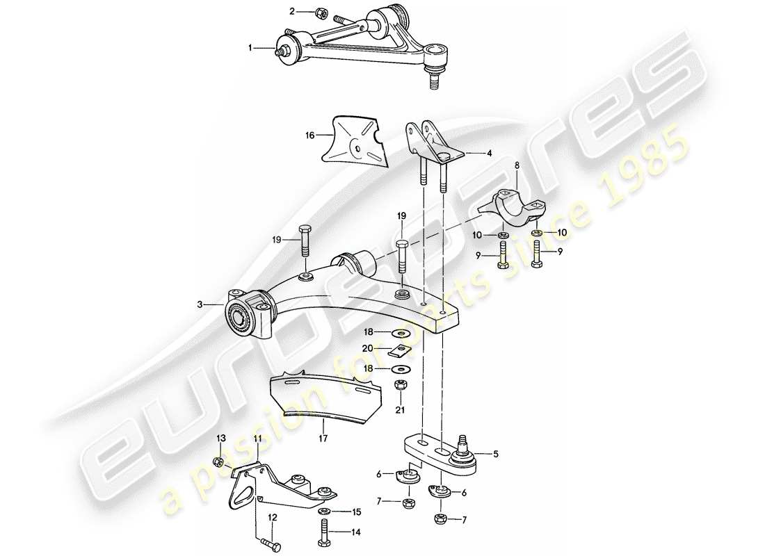 porsche 928 (1985) track control arm - f 92-gs861 000>> - d - mj 1986>> - mj 1986 part diagram