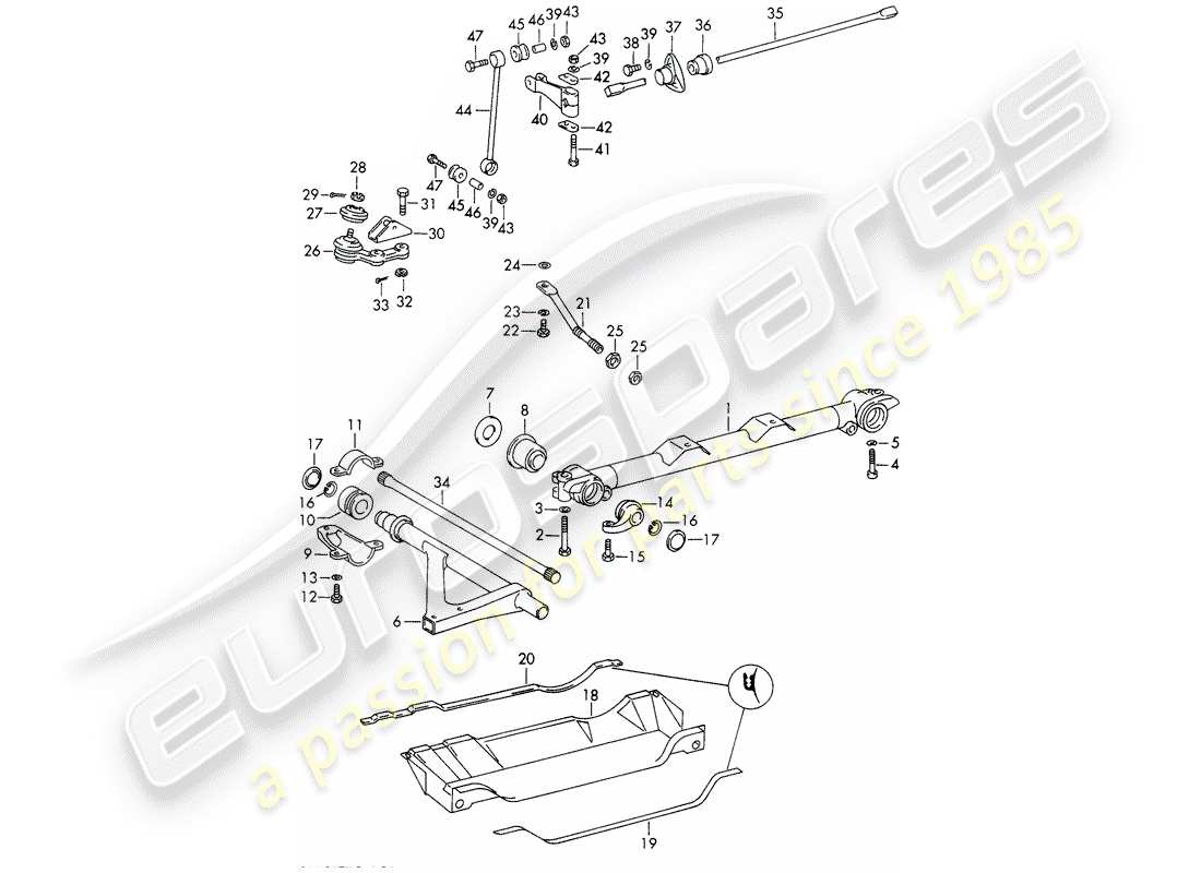 porsche 911/912 (1967) front axle - stabilizer - d >> - mj 1967 part diagram