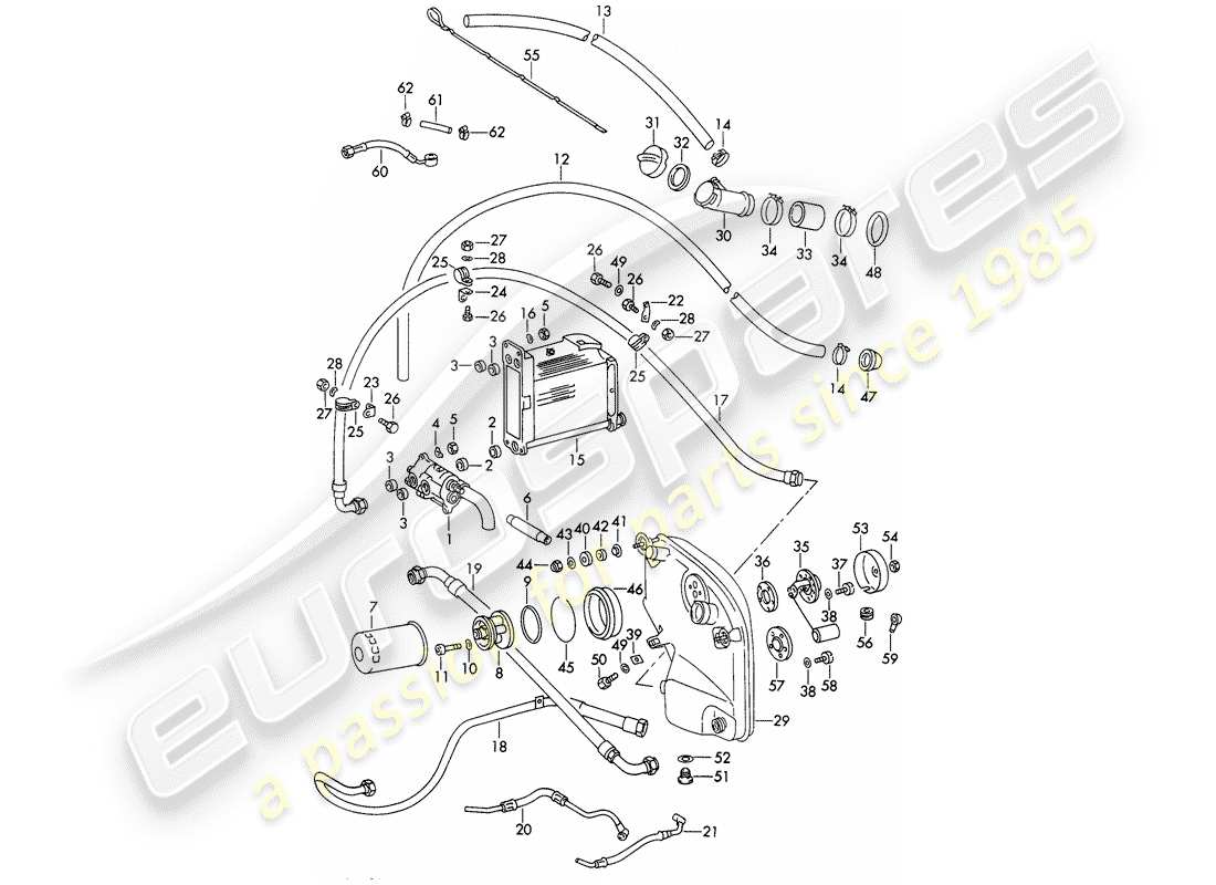 porsche 911/912 (1967) engine lubrication part diagram