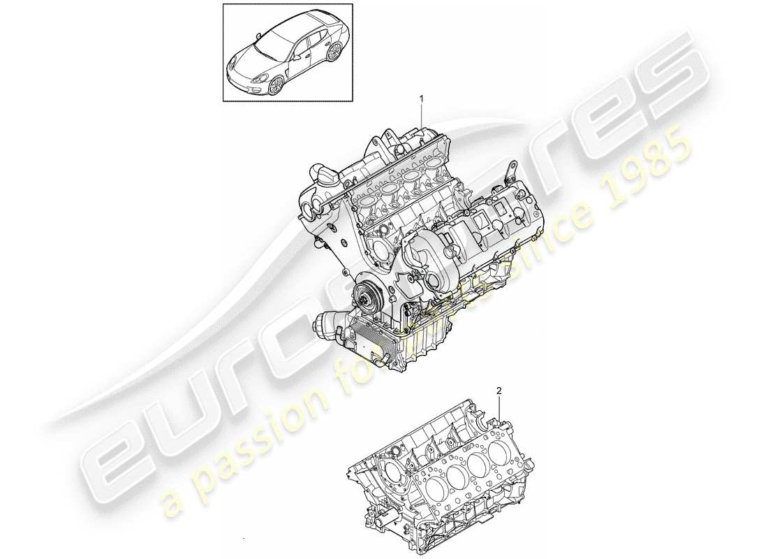 porsche panamera 970 (2015) long block part diagram