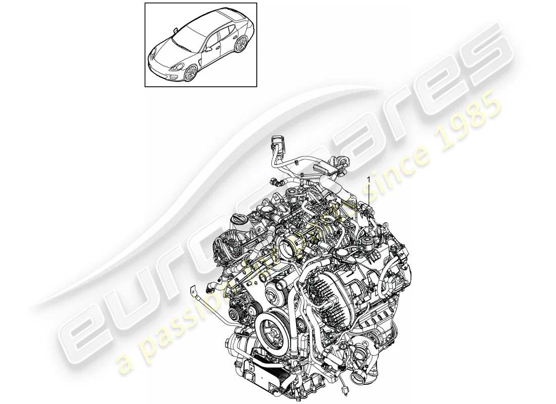 porsche panamera 970 (2015) replacement engine part diagram