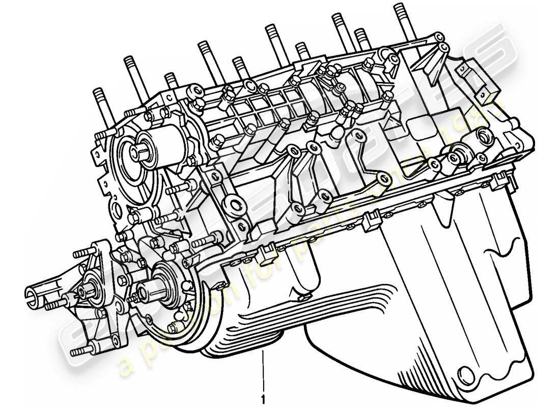 porsche 944 (1988) replacement engine - short engine - crankcase part diagram