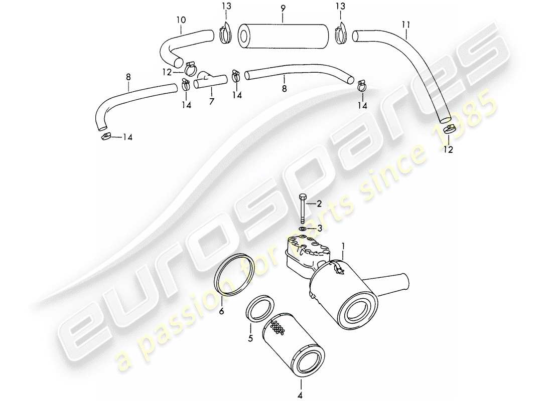 porsche 911/912 (1966) damper filter - for - - solex 40 pii-4 - - carburetor - d >> - mj 1968 part diagram