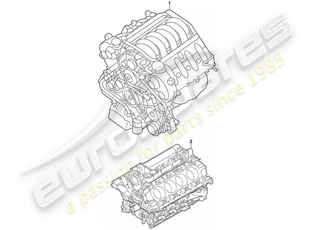 porsche cayenne (2005) replacement engine part diagram