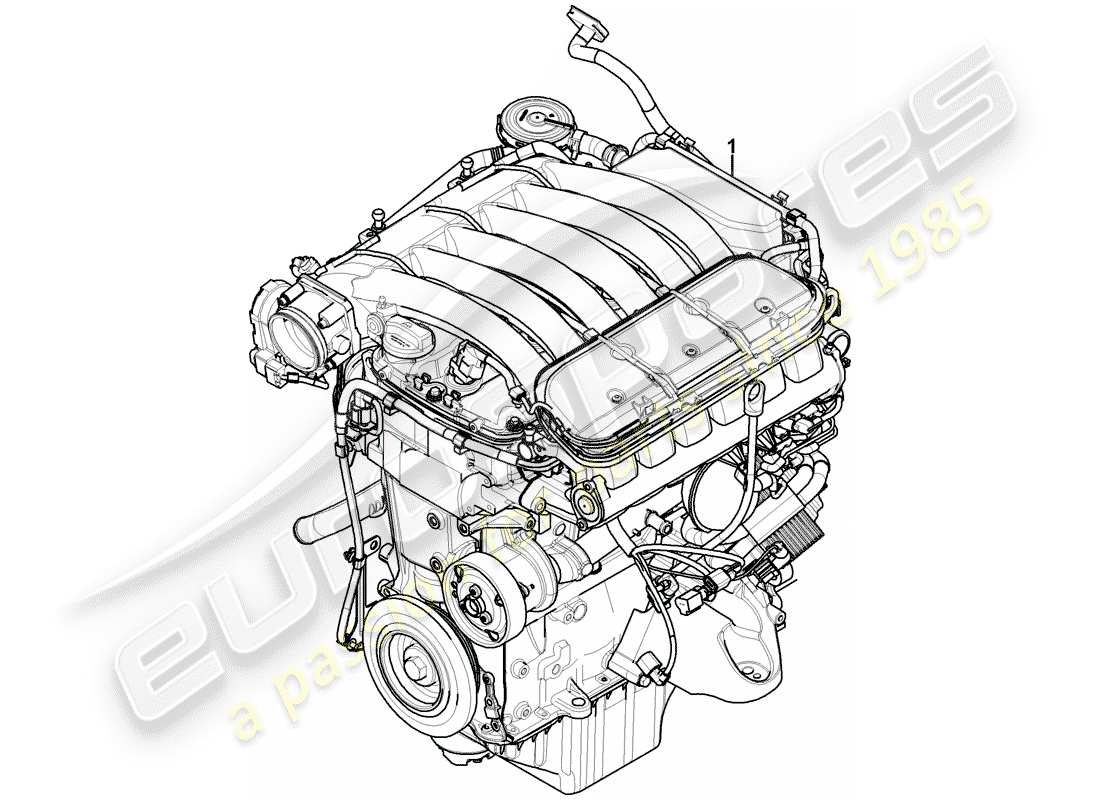 porsche cayenne (2005) replacement engine part diagram