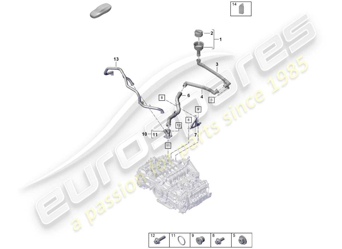 porsche boxster spyder (2019) engine (oil press./lubrica.) part diagram