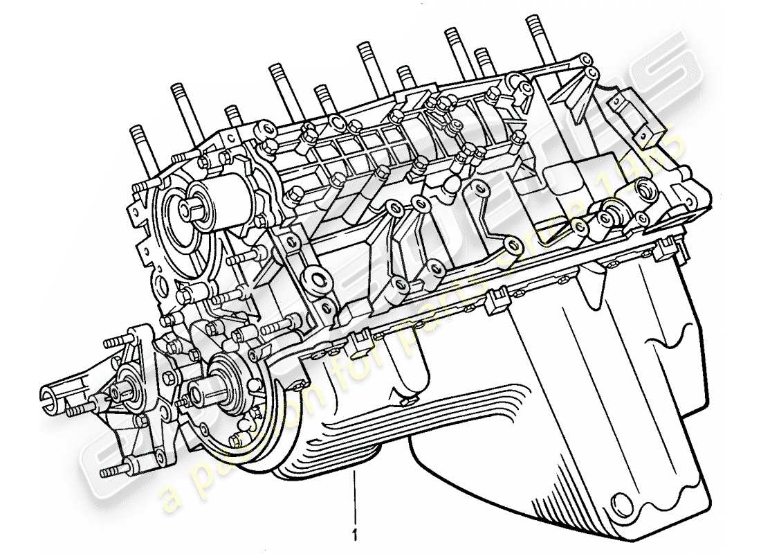 porsche 944 (1990) short engine - crankcase part diagram