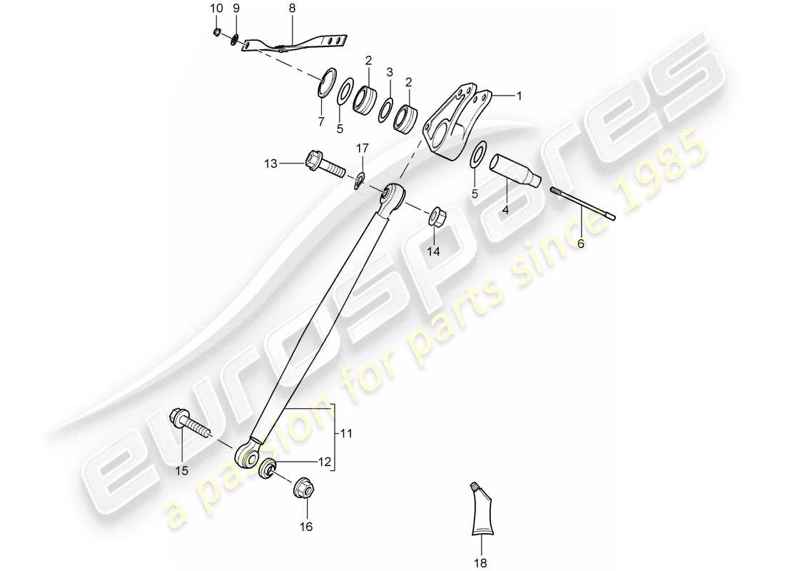 porsche carrera gt (2005) rocker arm - push rod part diagram