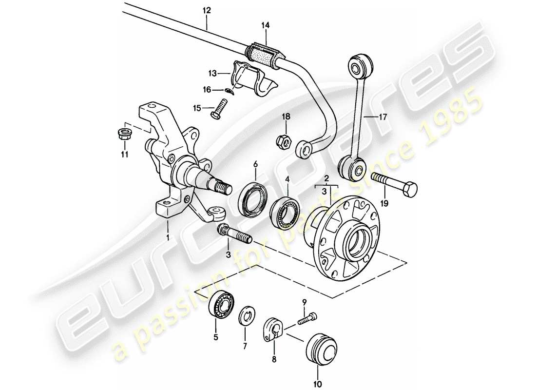 porsche 928 (1979) steering knuckle - stabilizer - front axle - lubricants part diagram