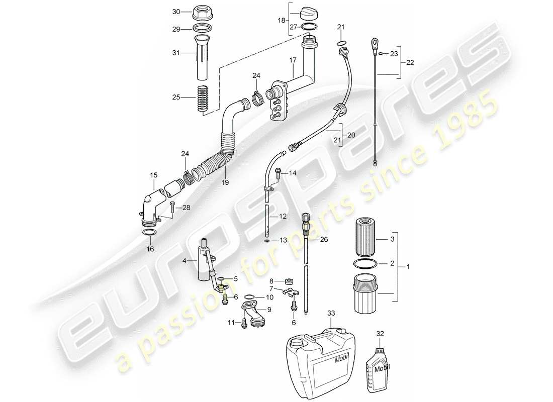 porsche boxster 986 (2002) engine (oil press./lubrica.) part diagram