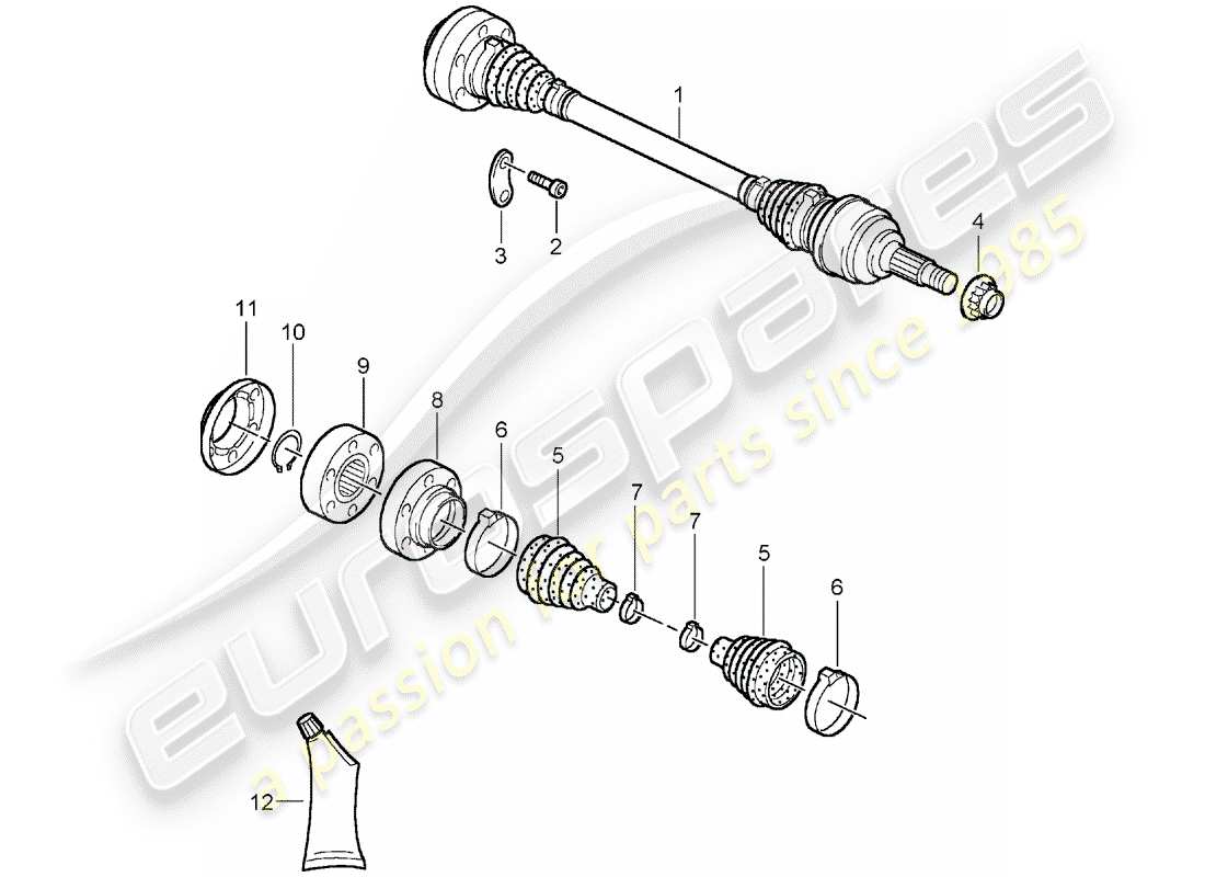 porsche carrera gt (2005) drive shaft part diagram