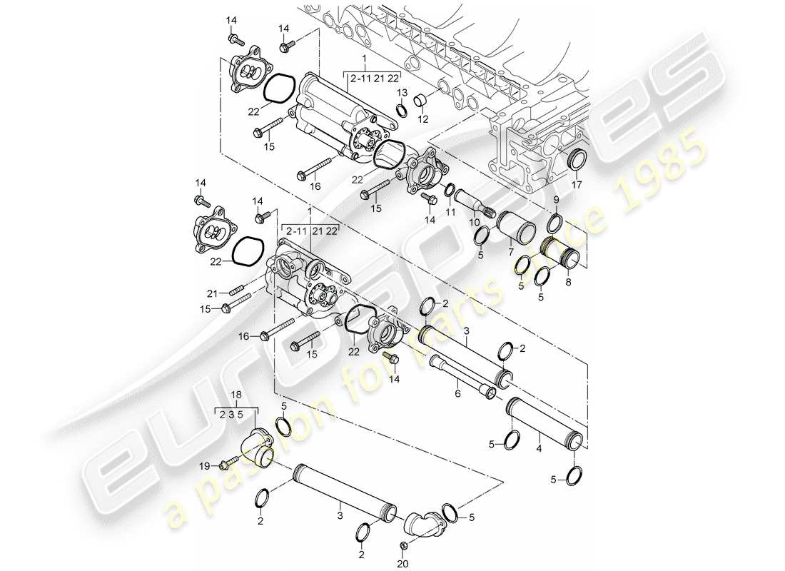 porsche carrera gt (2006) oil pump - driving mechanism - return pipe part diagram