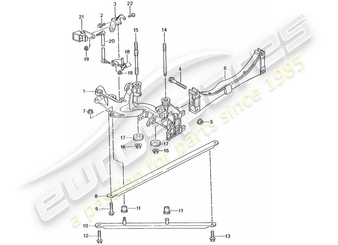 porsche 996 t/gt2 (2005) rear axle - side panel - bracket part diagram