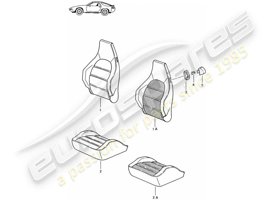 porsche seat 944/968/911/928 (1994) cover - heater element - sports seat - d - mj 1985>> - mj 1986 part diagram