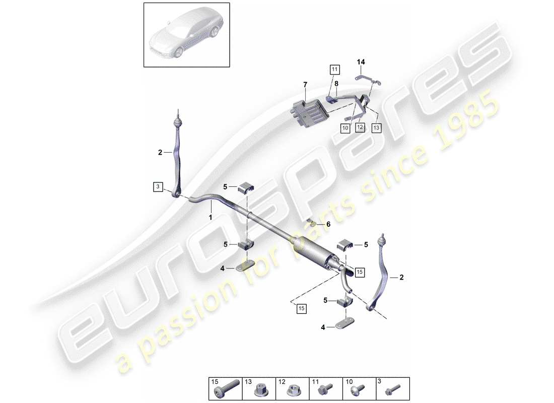 porsche panamera 971 (2018) stabilizer part diagram