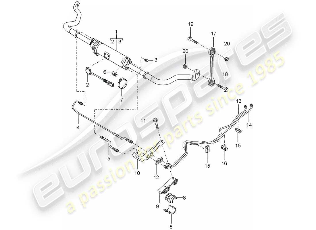 porsche cayenne (2005) stabilizer (decoupleable) part diagram