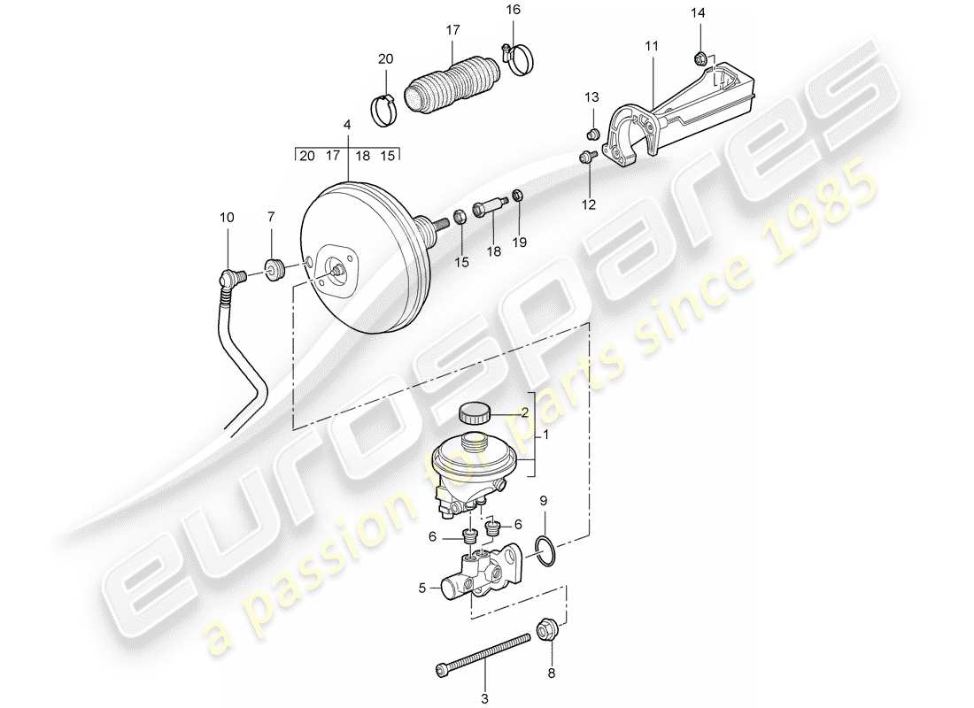 porsche 997 gt3 (2011) brake master cylinder part diagram