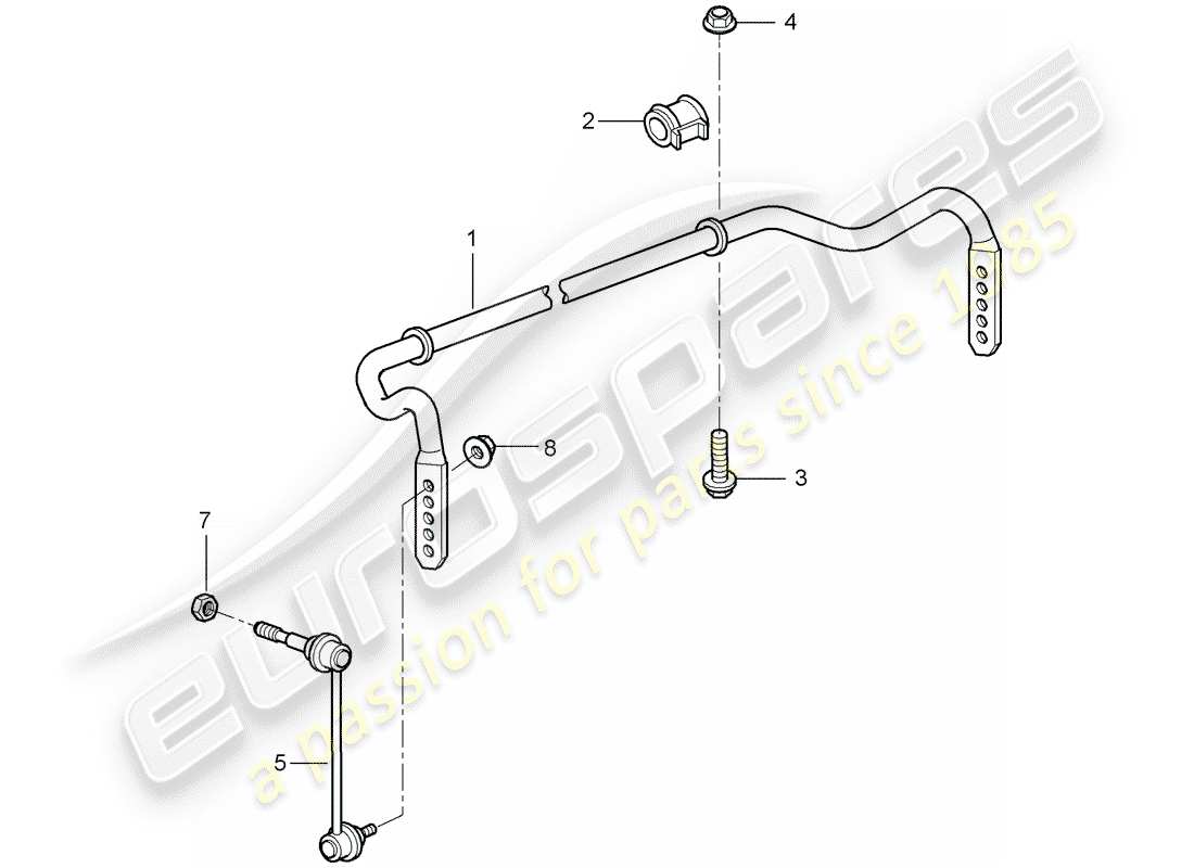 porsche 997 t/gt2 (2008) stabilizer part diagram