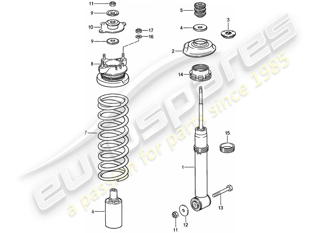 porsche 928 (1984) suspension - front axle - d - mj 1986>> - mj 1986 part diagram