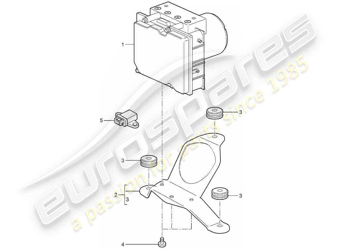 porsche boxster 987 (2006) hydraulic unit part diagram