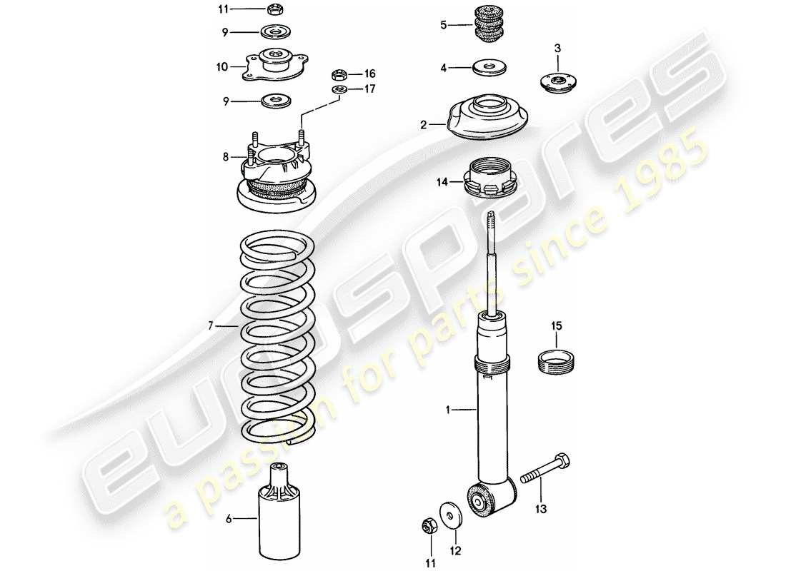 porsche 928 (1983) suspension - front axle - f 92-es840 219>> - f 92-es849 567>> - d >> - mj 1985 part diagram