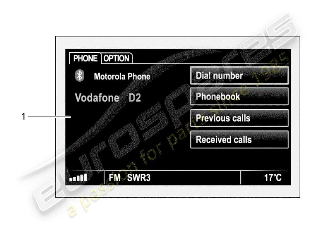 porsche tequipment panamera (2012) mobile phone part diagram