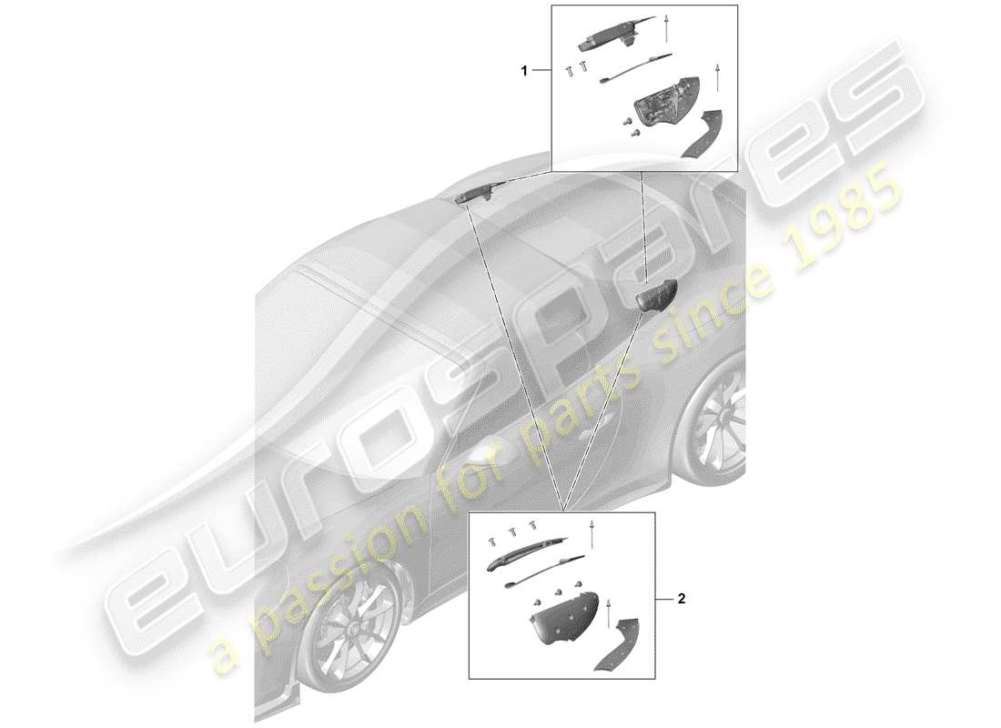 porsche 991r/gt3/rs (2018) catch part diagram