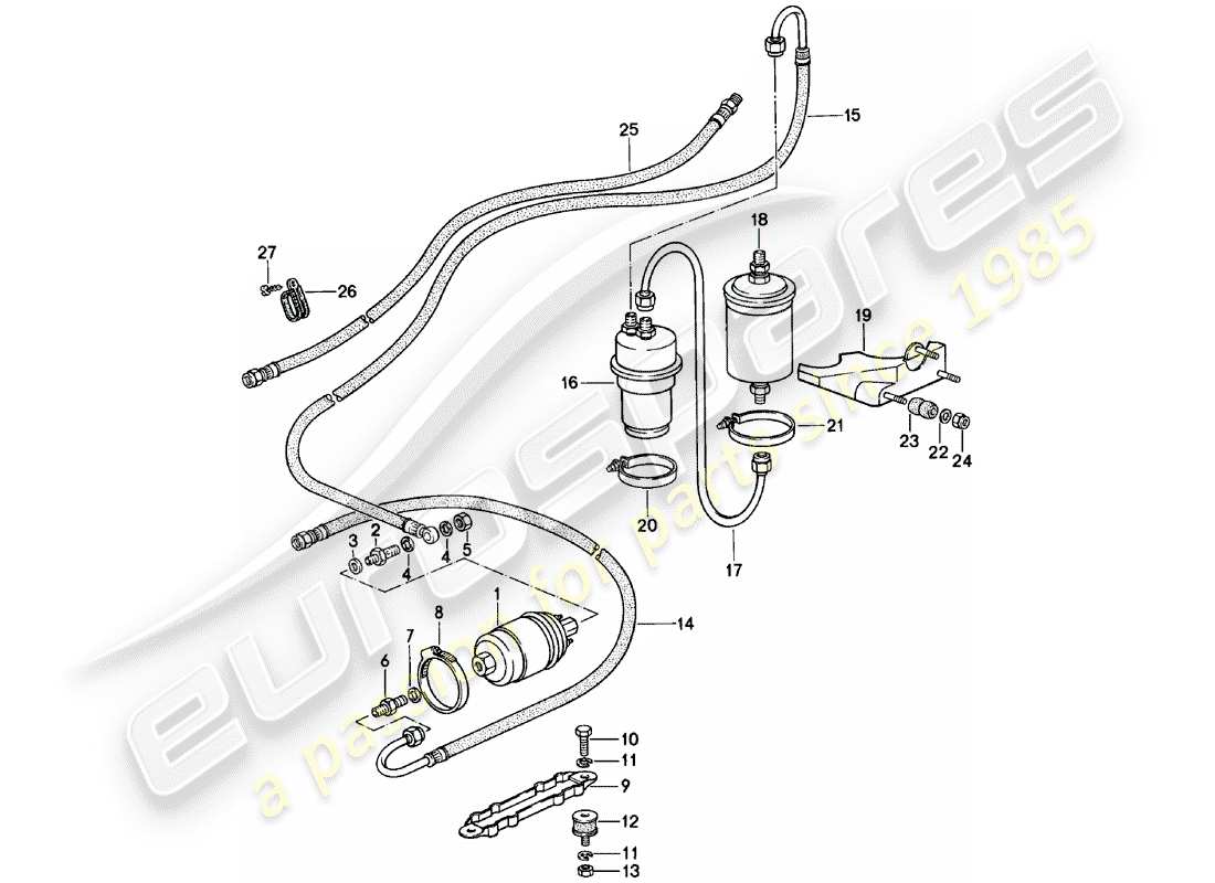 porsche 911 (1982) fuel system part diagram