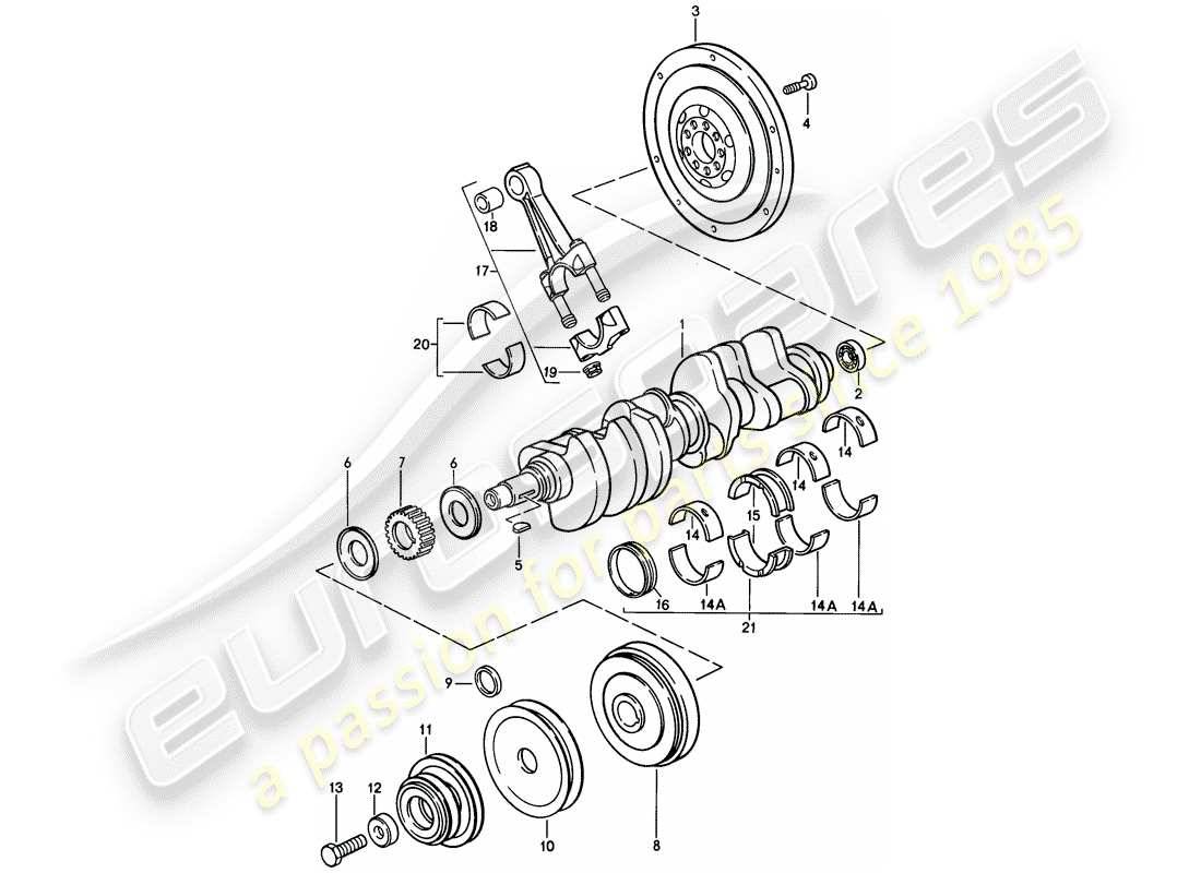 porsche 928 (1979) crankshaft - connecting rod part diagram