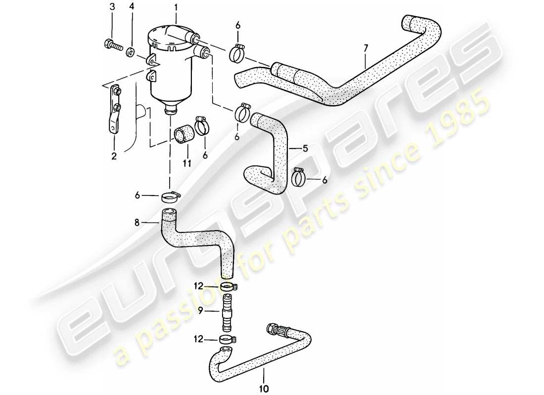 porsche 911 (1989) oil separator part diagram