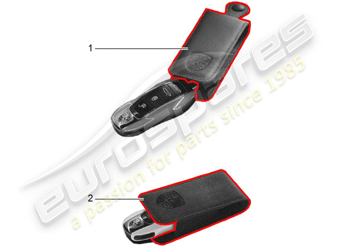 porsche tequipment macan (2019) schluessel-etui part diagram