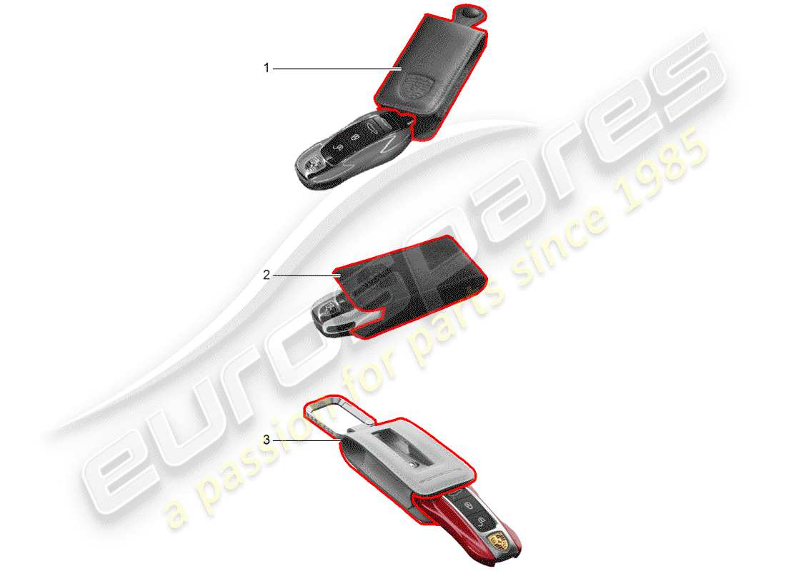 porsche tequipment cayenne (2008) schluessel-etui part diagram