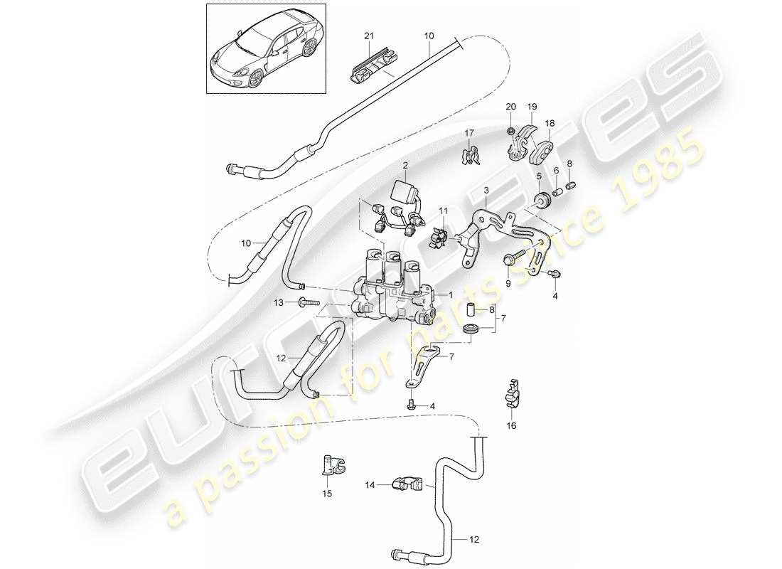 porsche panamera 970 (2015) stabilizer part diagram