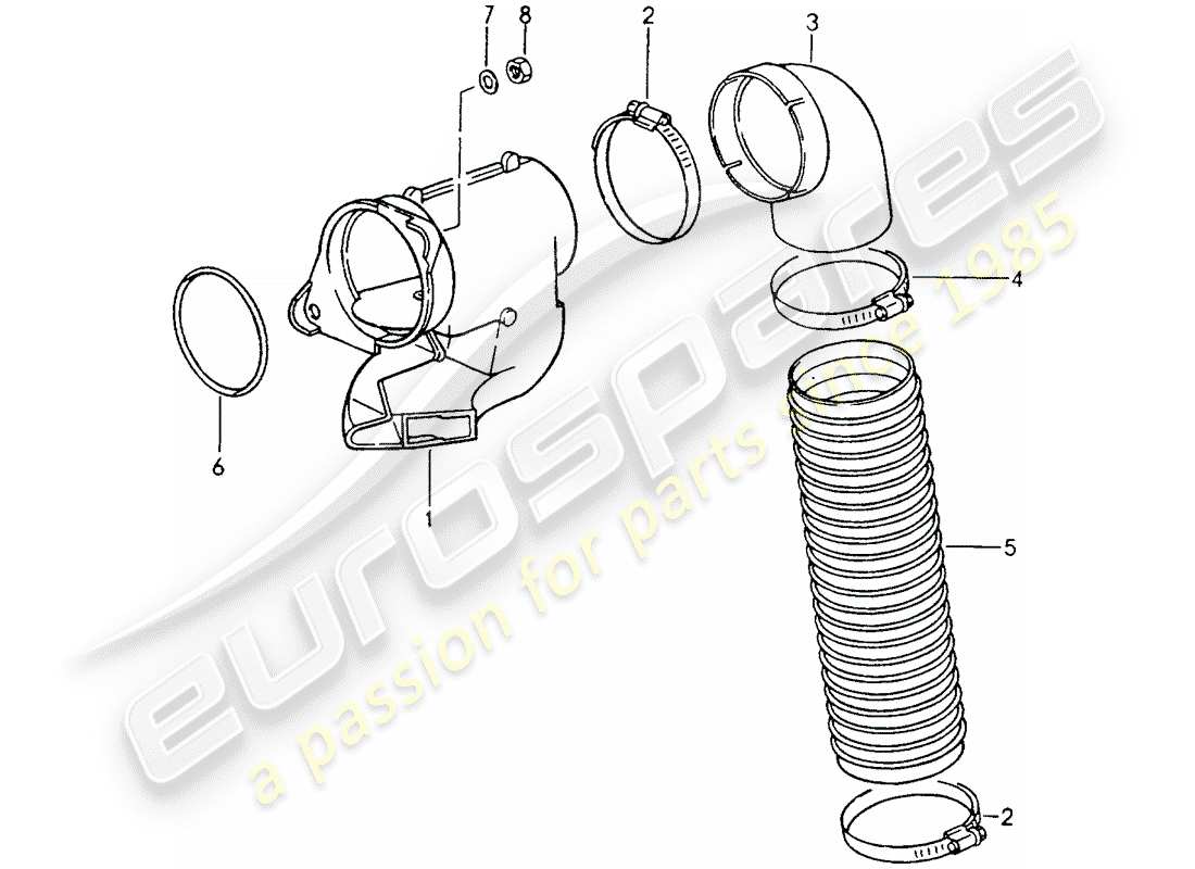 porsche 964 (1993) heating air supply part diagram