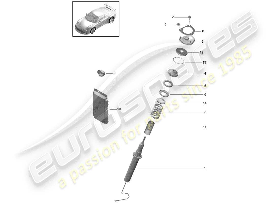 porsche 991r/gt3/rs (2017) vibration damper part diagram