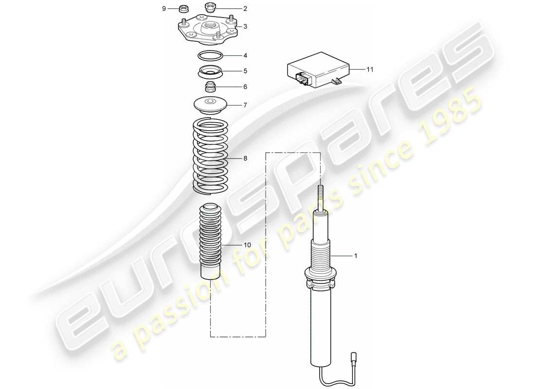 porsche 997 gt3 (2011) suspension part diagram