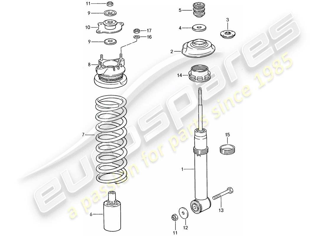 porsche 928 (1990) suspension part diagram