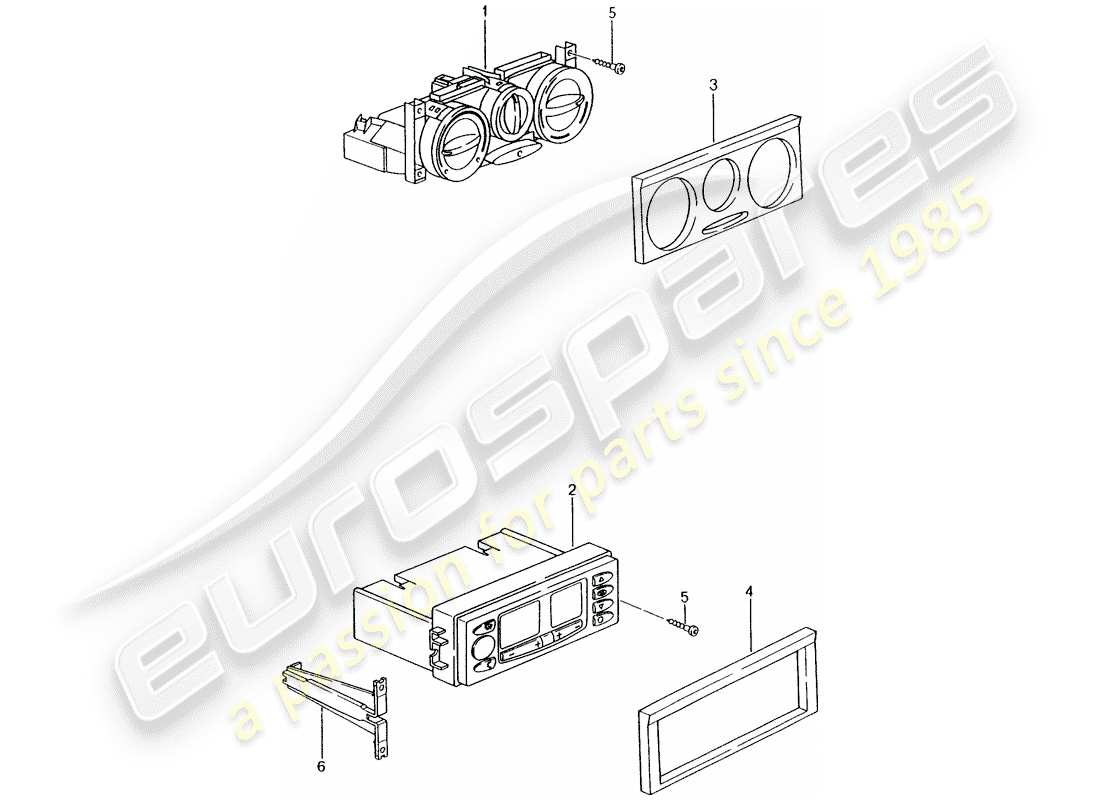 porsche 996 (1998) control switch part diagram