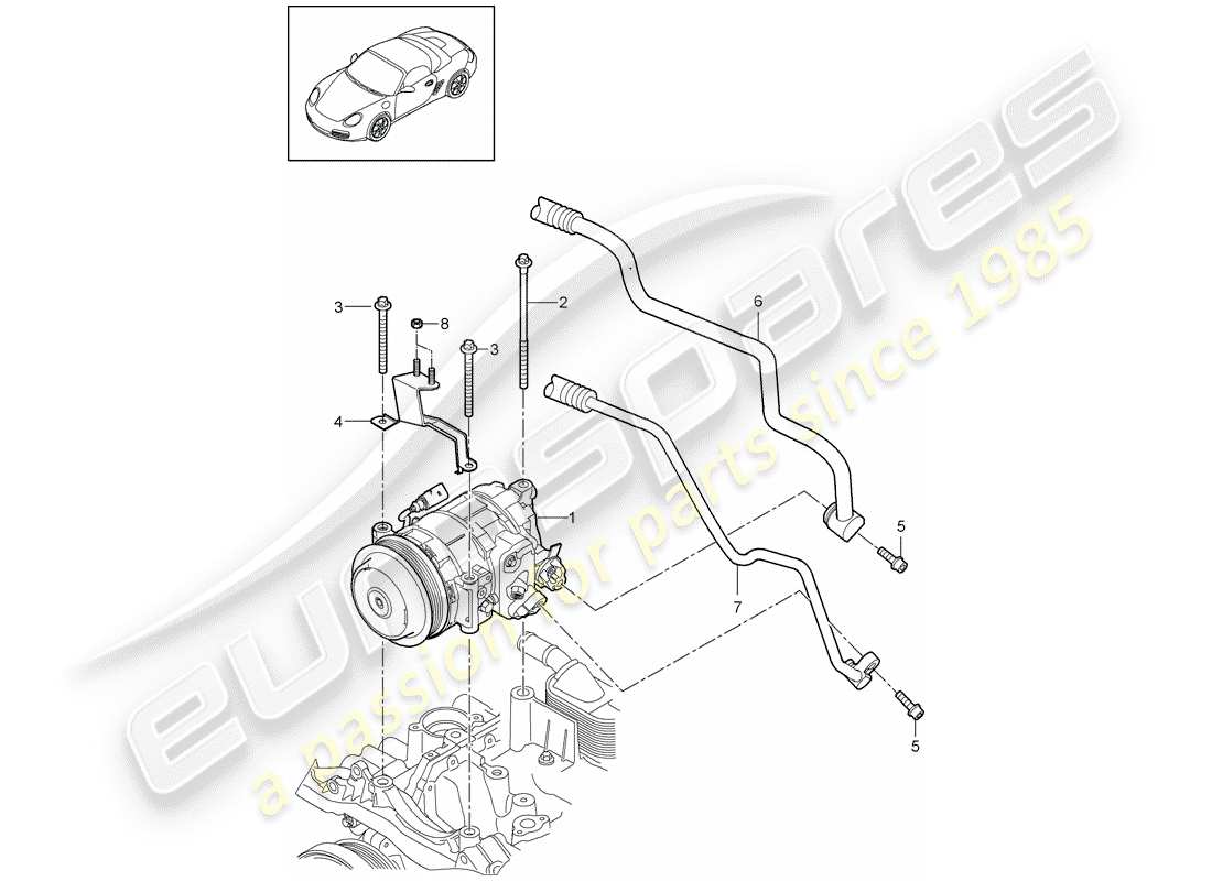 porsche boxster 987 (2012) compressor part diagram