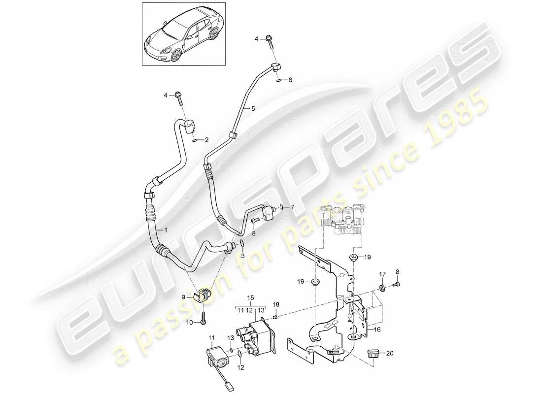 porsche panamera 970 (2010) hybrid part diagram