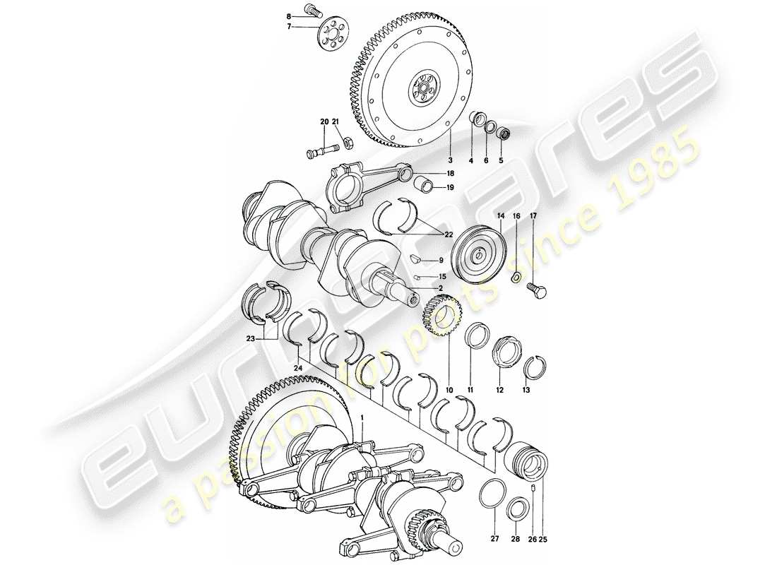 porsche 914 (1974) crankshaft part diagram