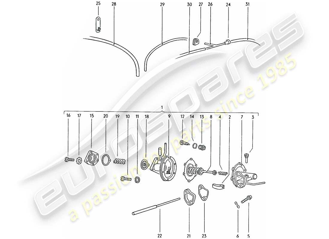 porsche 914 (1974) fuel pump part diagram