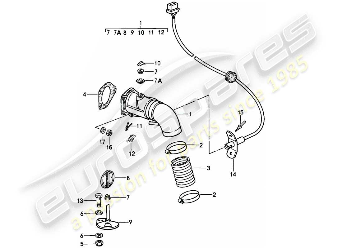 porsche 911 (1989) heating air supply part diagram